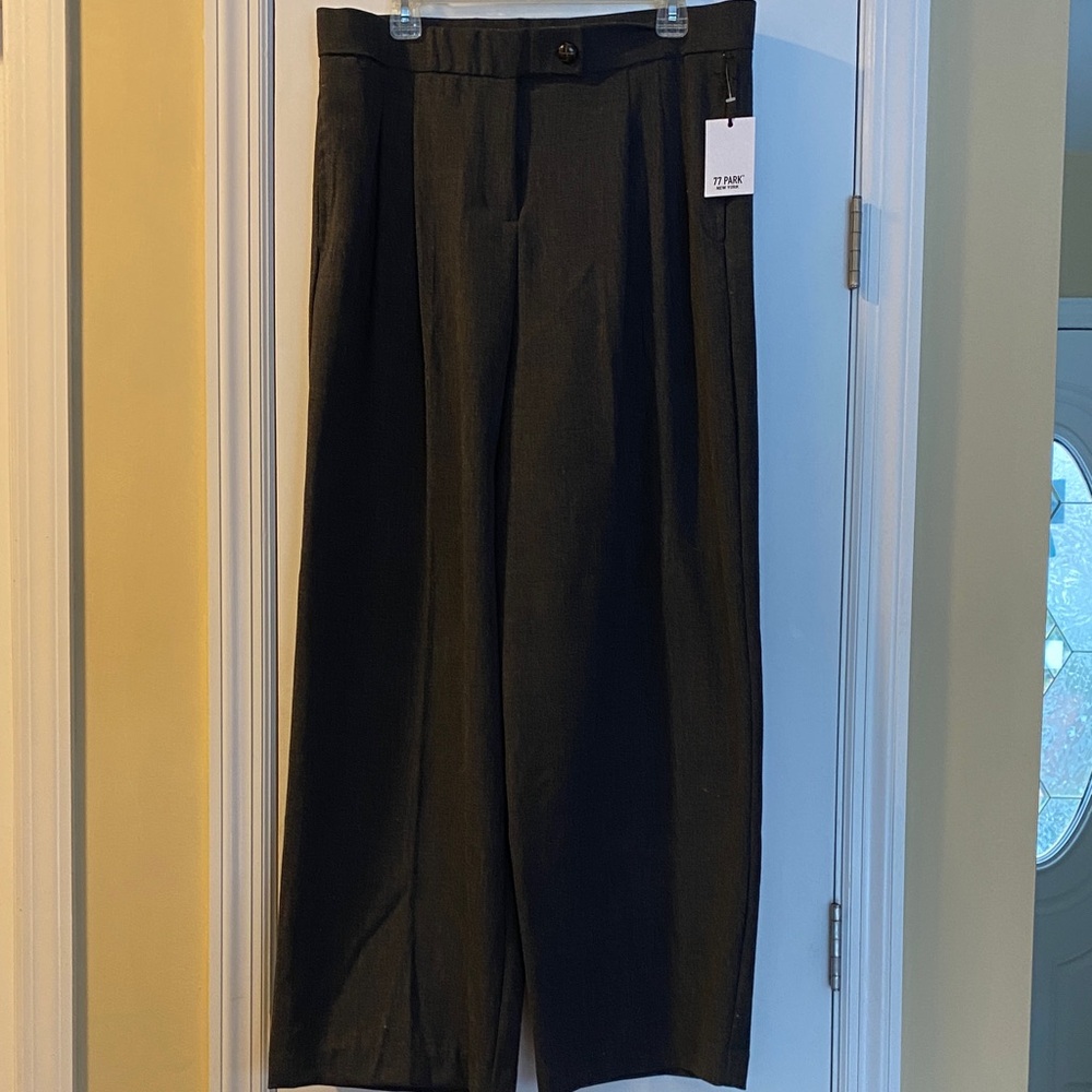 Wide Leg Charcoal Pants Timeless Slimming Stretch New With Tags